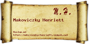 Makoviczky Henriett névjegykártya